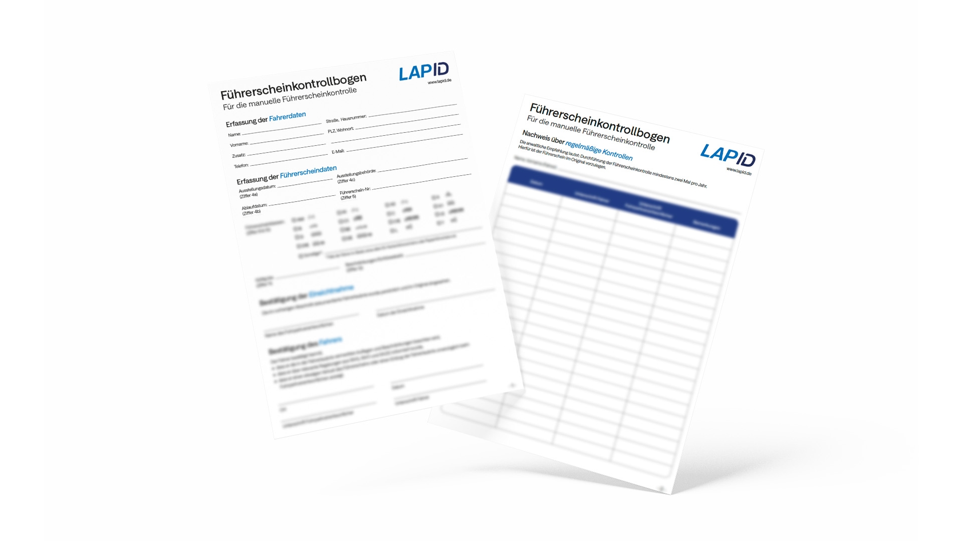 Führerscheinkontrollbogen